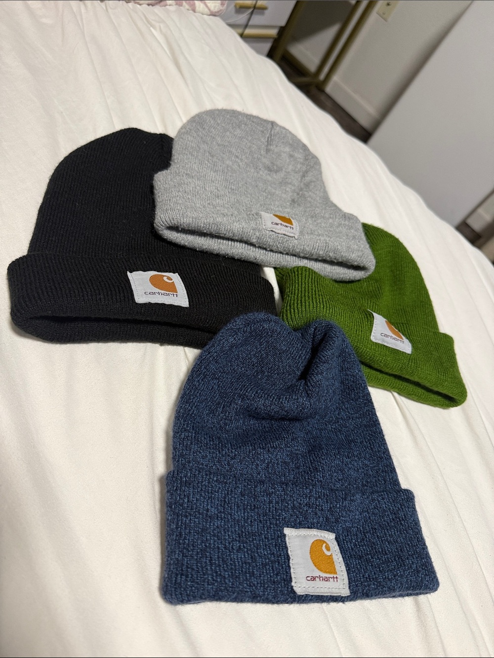 Carhartt Men's Beanie Pack in Black, Gray, Green, Navy Blue lot of 4
